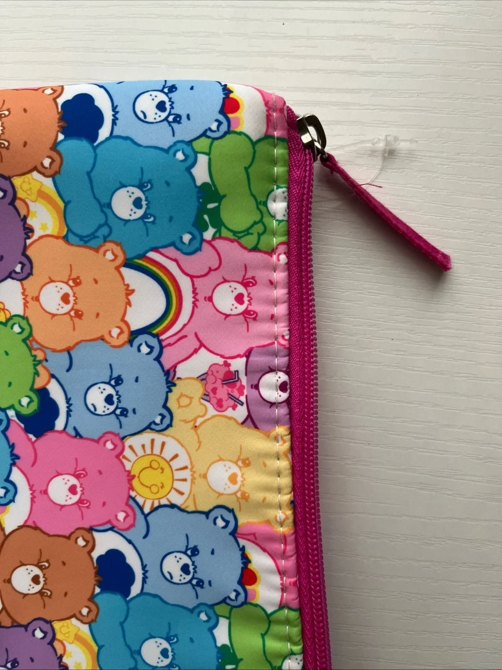 Colorful Care Bears Print Zip Makeup Bag Pouch